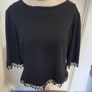 Vintage 60's black beaded sweater